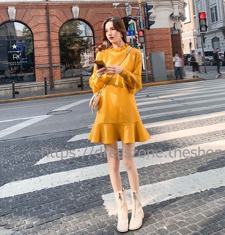 ショートワンピース カジュアルワンピース レディースファション 普段着 デート プレゼント 通勤 S M L Ll 長袖 合わせやすい イエロー 黄色い レース フィッシュテール ラウンドネック Dresszone ショートワンピース カジュアルワンピース レディースファション 普段着 デート プレゼント 通勤 S M L Ll 長袖 合わせやすい イエロー 黄色い レース フィッシュテール ラウンドネック Dresszone