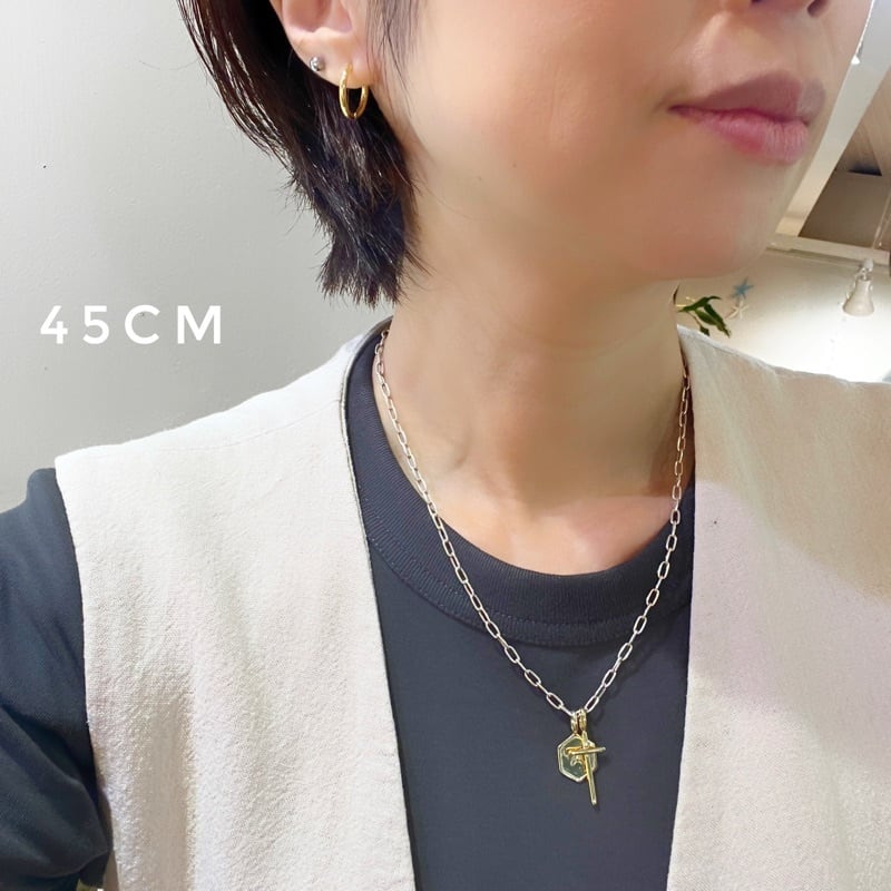 Gold coating クロス + ハニコム イニシャル ペンダント TOP 2つ