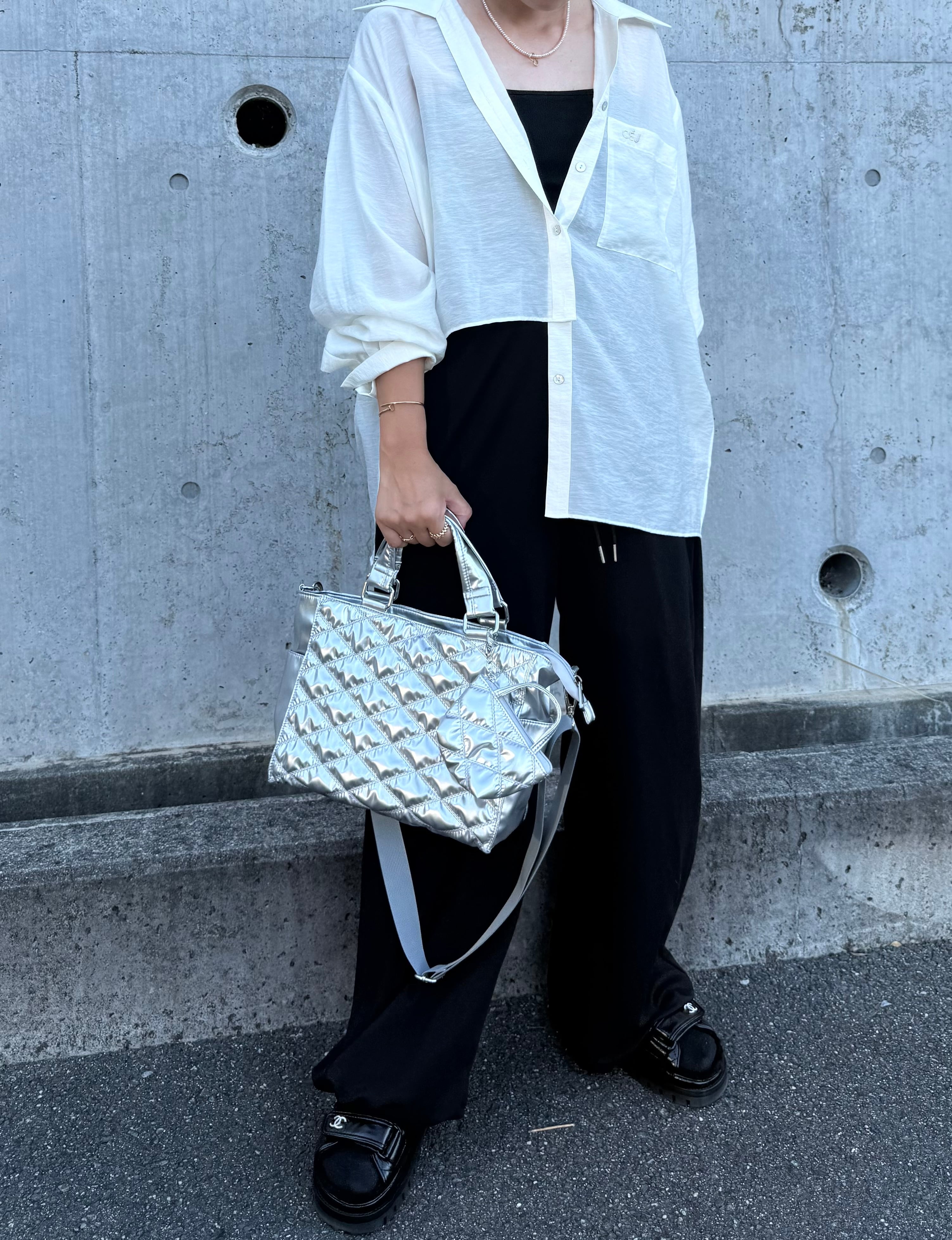 soleile ソレイル　スクエアシルバーバッグ　2WAYショルダーバッグ スクエアシルバーバッグ | soleile