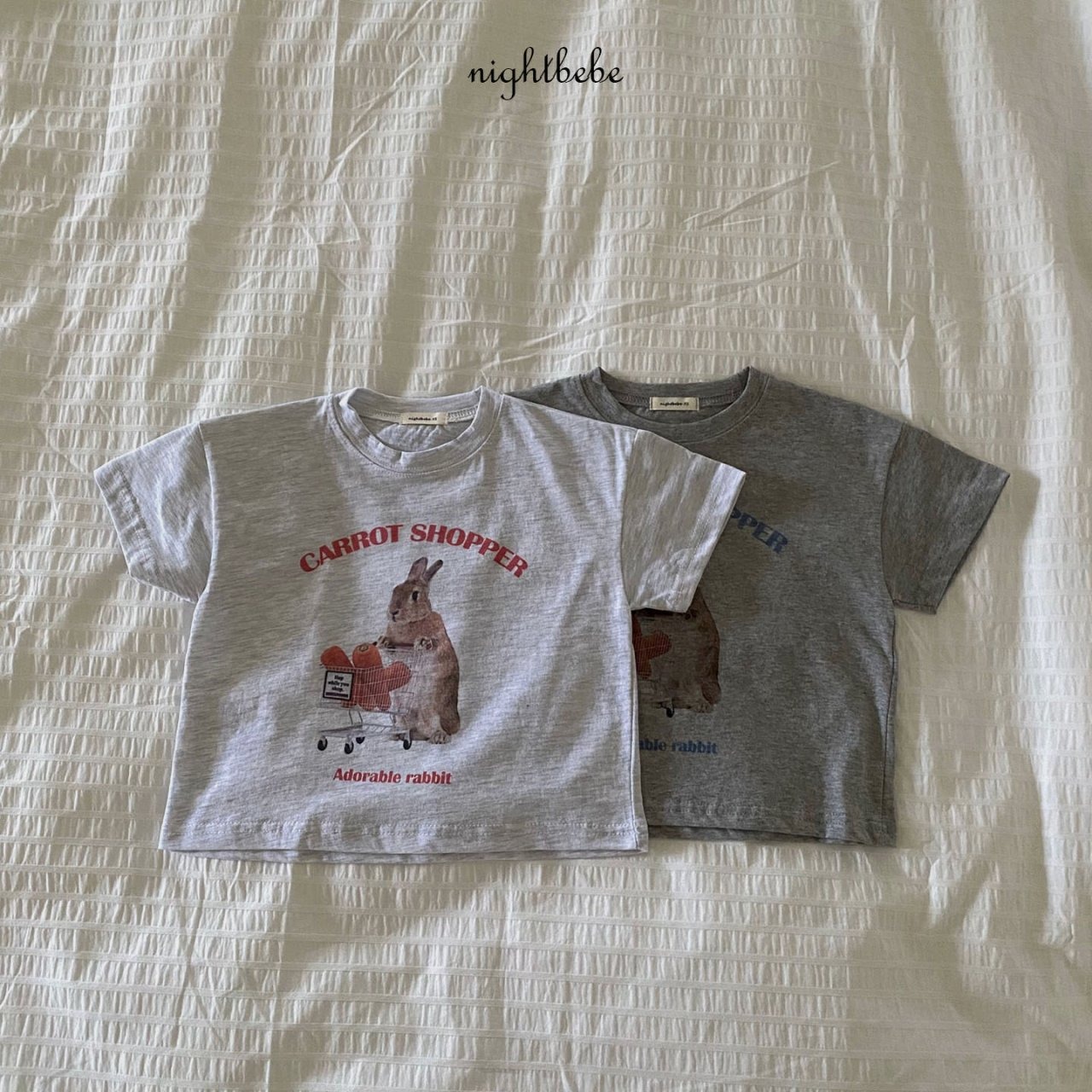 [nightbebe] Rabbit Short sleeve T-shirt / [나잇베베] 토끼반팔티