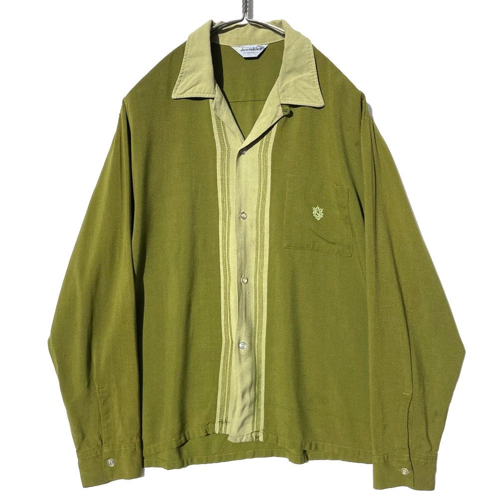 Vintage rayon open collar shirt [1960s] [don robles] Vintage Rayon