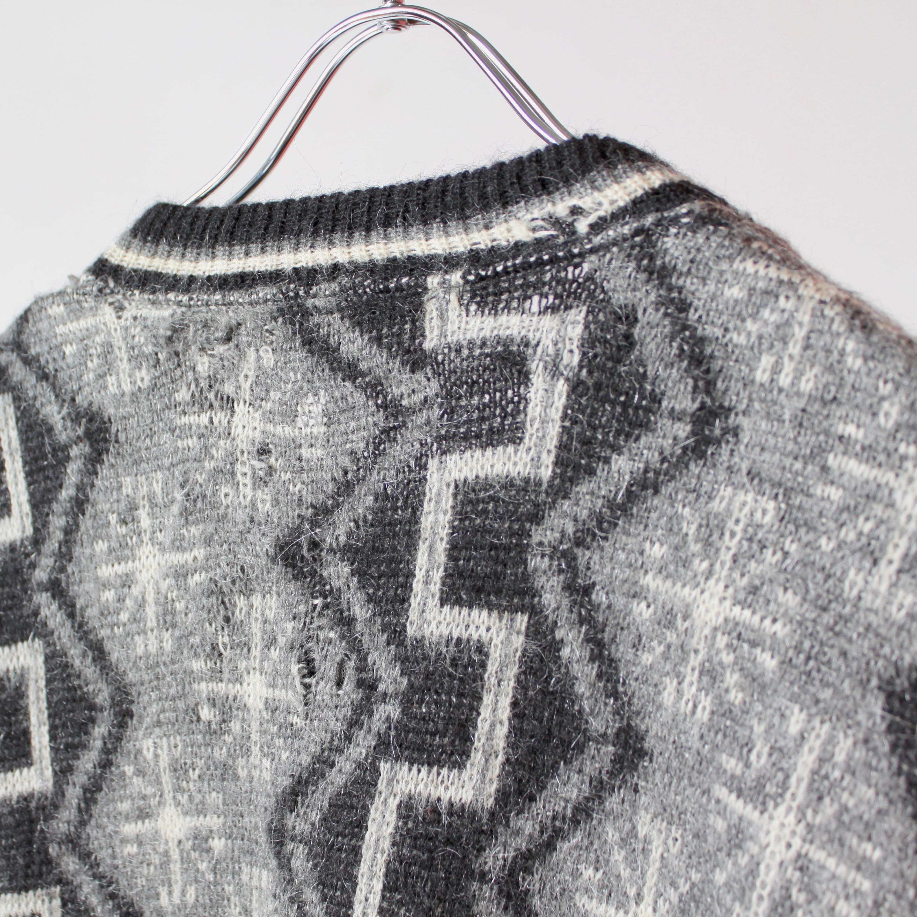 0934. 1960's Lamb Knit Wool/Mohair zipup knit cardigan 60s 60年代