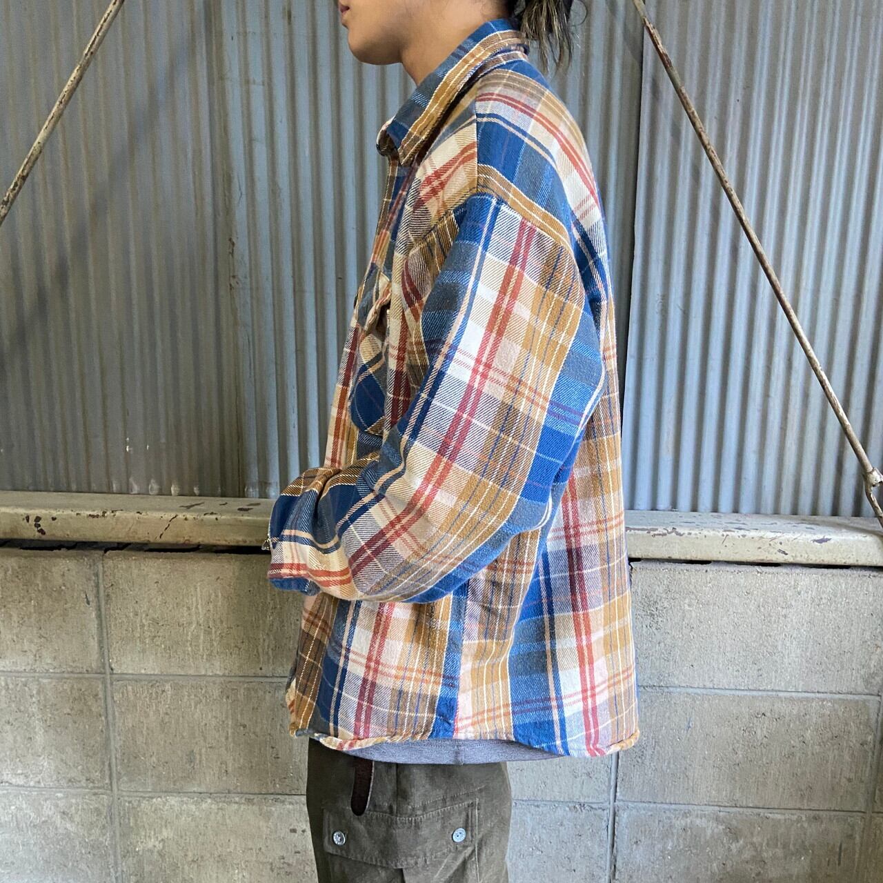 80年代 Five Brother ファイブブラザー チェック柄 長袖 ヘビー