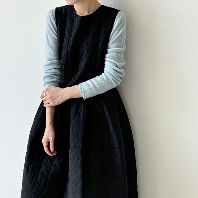 back-ribbon sleeveless one-piece　J00398