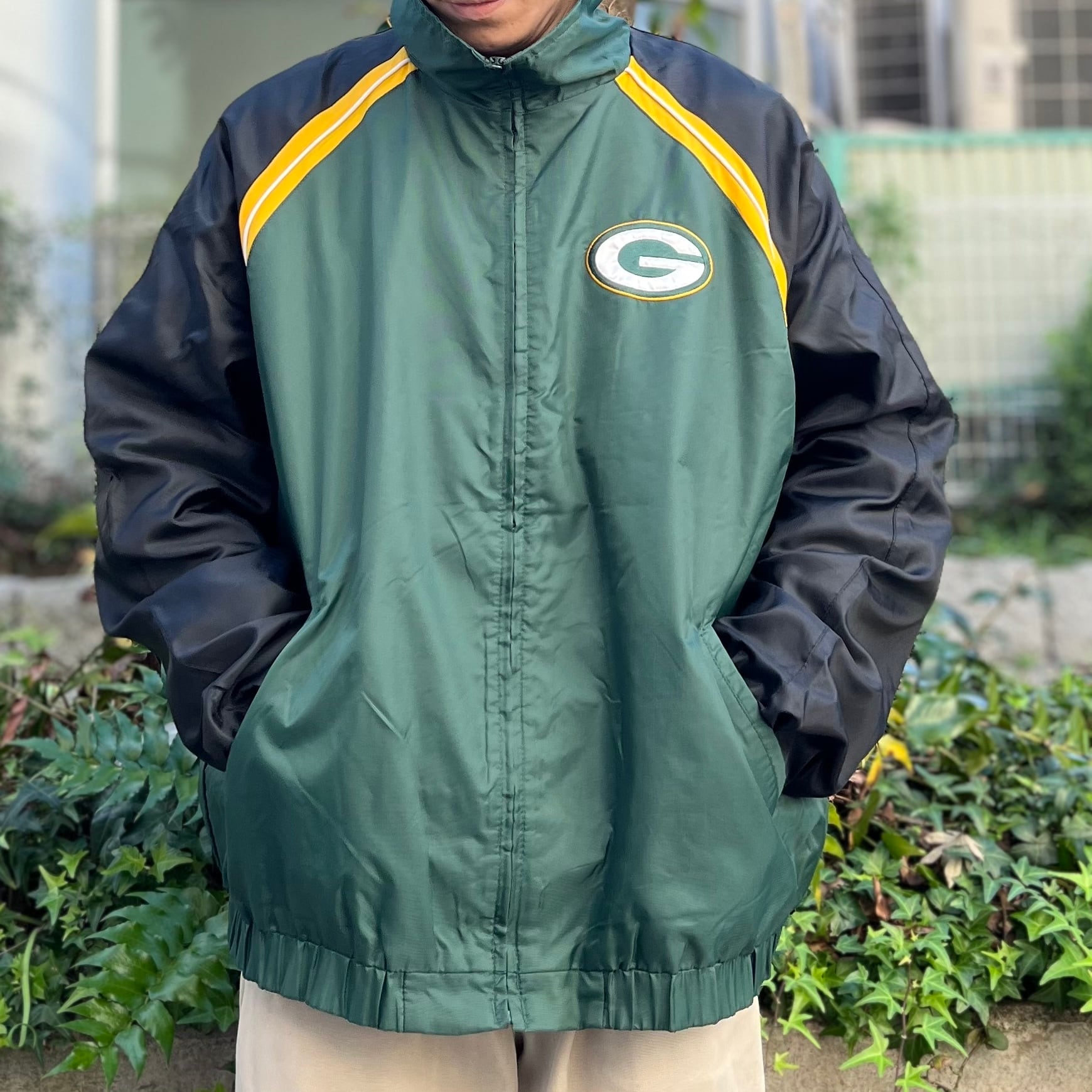 size:XL【 Packers 】パッカーズ ナイロンジャケット NFL 緑 古着 古着 ...