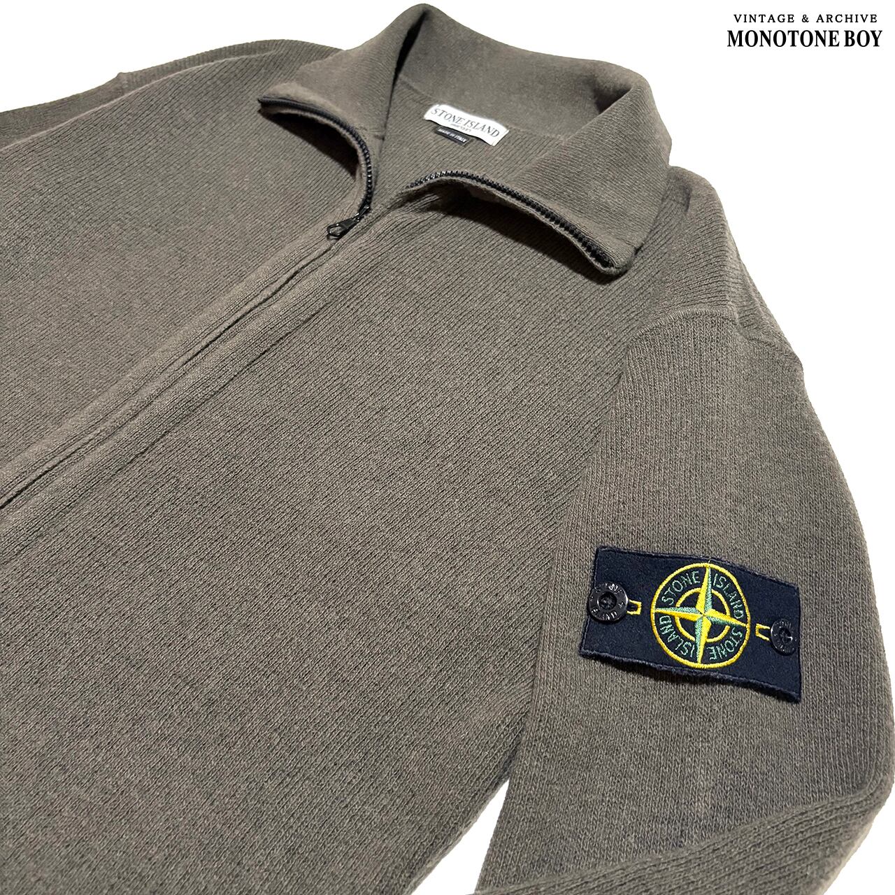 う*は様 希少　STONE  ストーンアイランド2005AW ウール STONE ISLAND 2005AW WOOL NYLON ZIP-UP DRIVER'S KNIT SWEATER