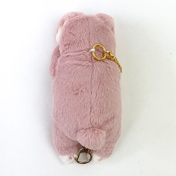 くびねっこ リールマスコット ウサギ ピンク ぬいぐるみ キーホルダー