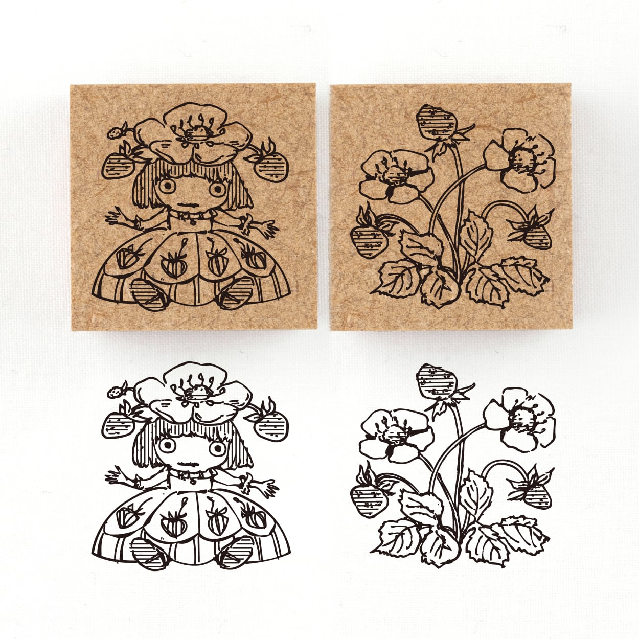 『イチゴの精霊 フレーズ Fraise』花の精霊フローラニマ達のスタンプ 30×30mm