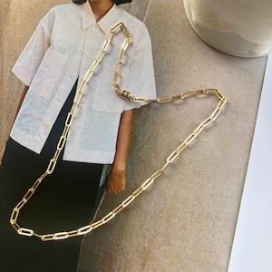 14kgf Square chain necklace