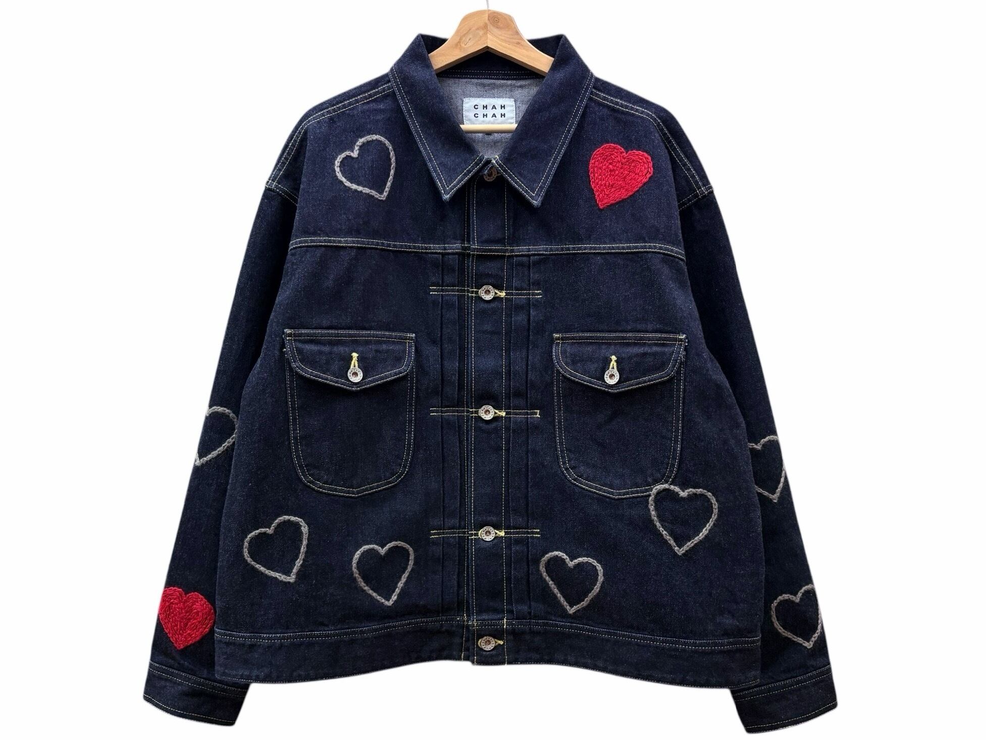 Chah Chah】CC Happy Heartful Cardigan (navy) | 101 clothing store