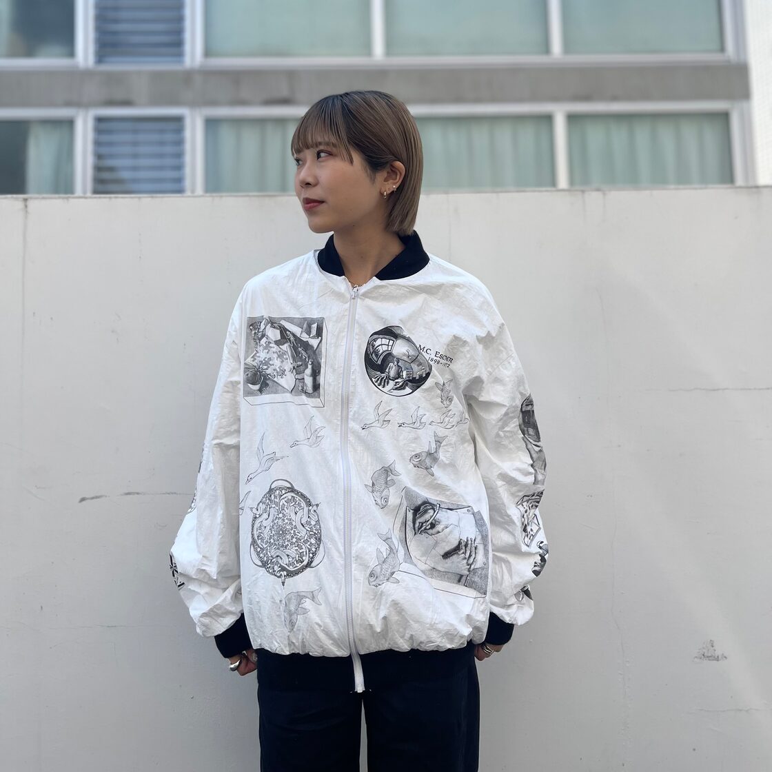 90年代〜 size : L【 M.C.Escher 】エッシャー マルチプリント 