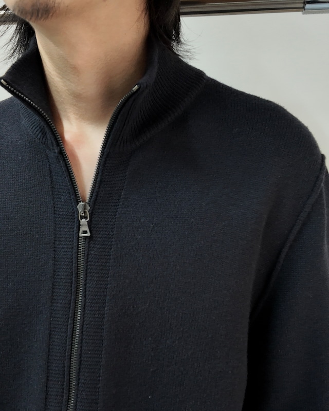 【PRADA】leather elbow patch drivers knit