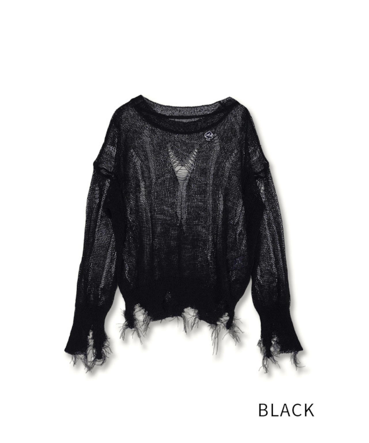 【直営限定ITEM】ローゲージダメージニット (BLACK) CQ-49013H