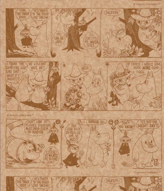 【ムーミン】バラ売り2枚 ワックスペーパー COMIC MOOMIN ブラウン