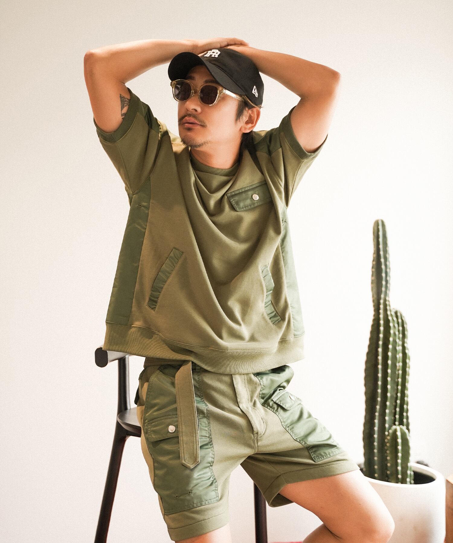 Re:room リルーム サングラス Reroom 別注N.S.H クリアフレームサングラス