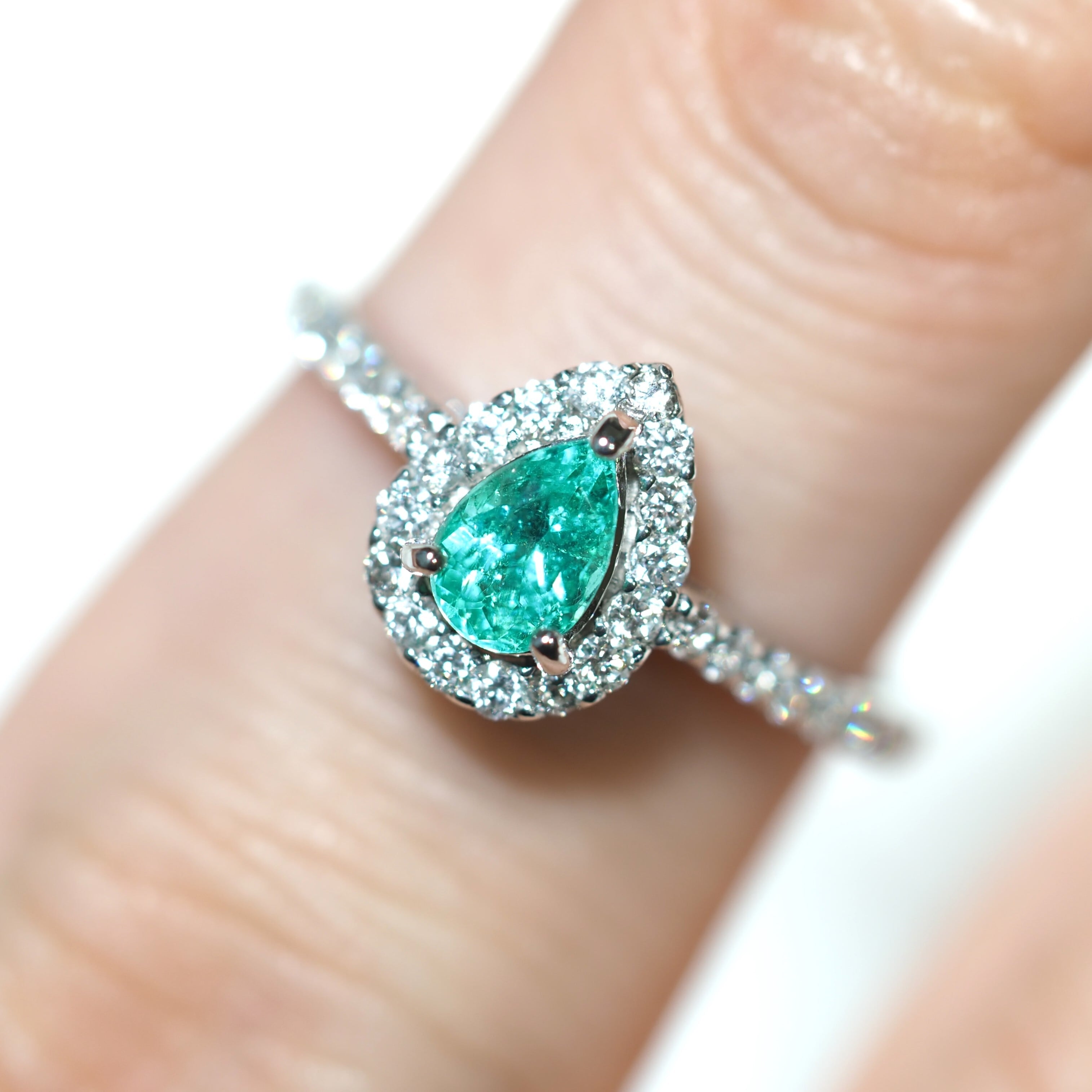 ブラジル産 パライバトルマリン 華奢 リング 0.034ct k10 wg