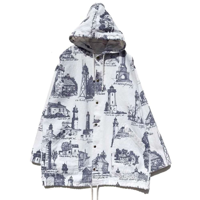 【MICHIGAN RAG】Vintage Cotton Canvas Parka【1990s-】Vintage Lighthouse Cotton Hoodie
