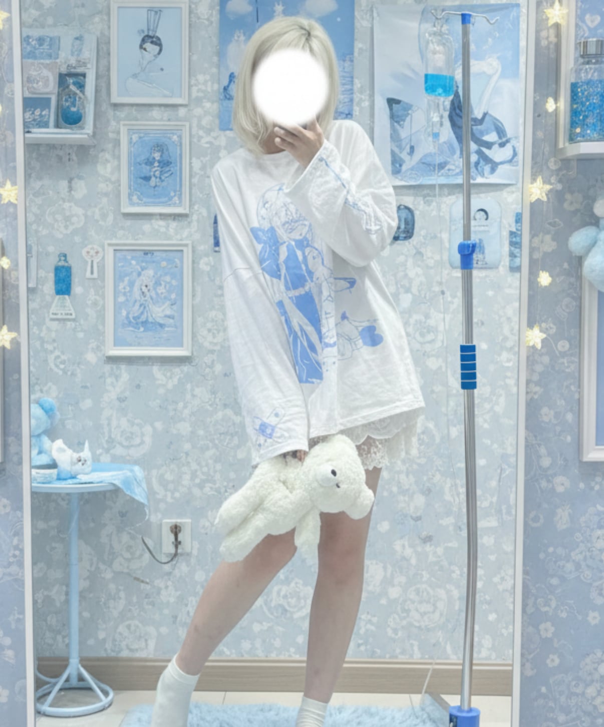 PSYNYXX.LB 天使界隈少女ロンT | 韓国系ユニセックスTHICC サブカル系
