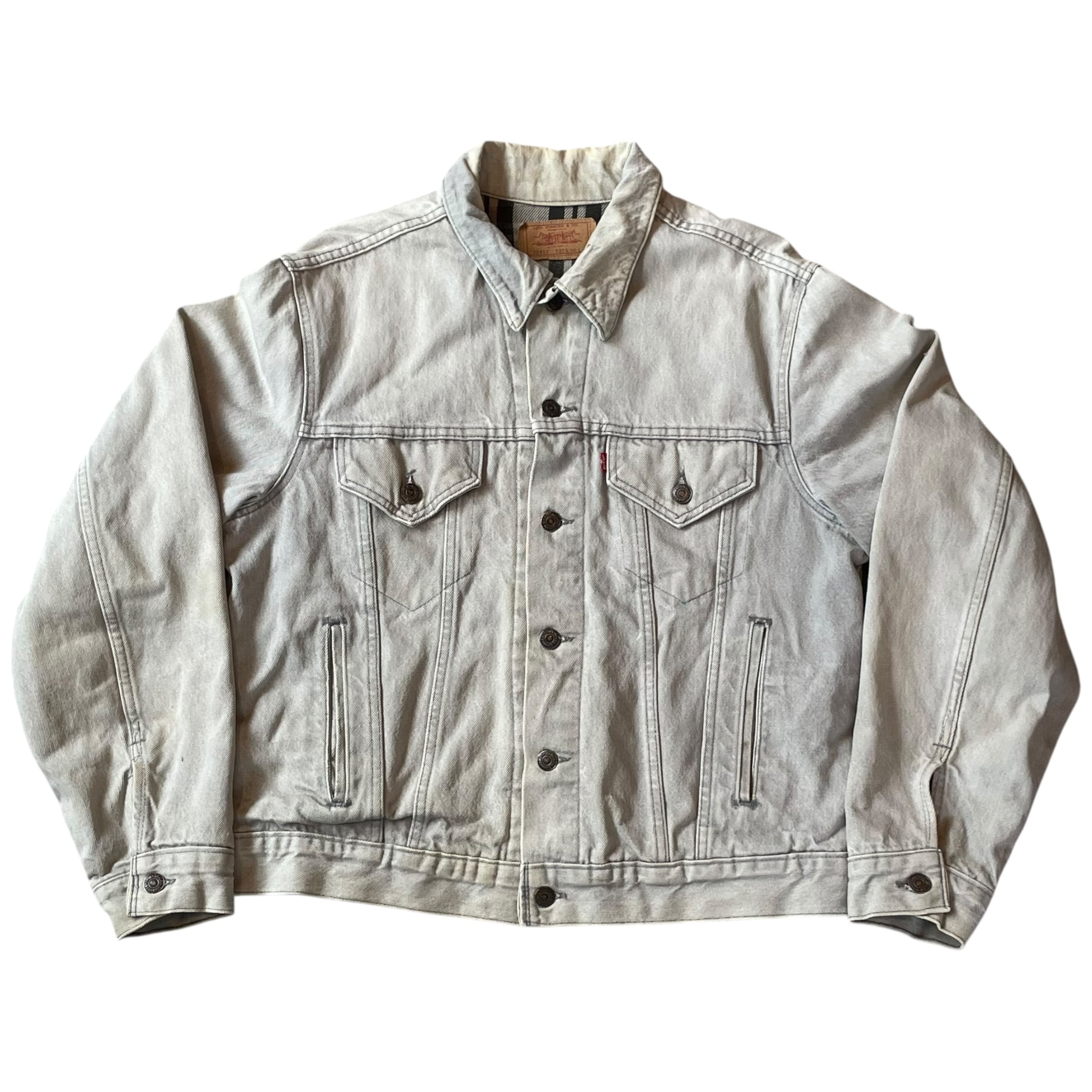 80s Levi's 70411 "Gray" flannel lining denim jacket