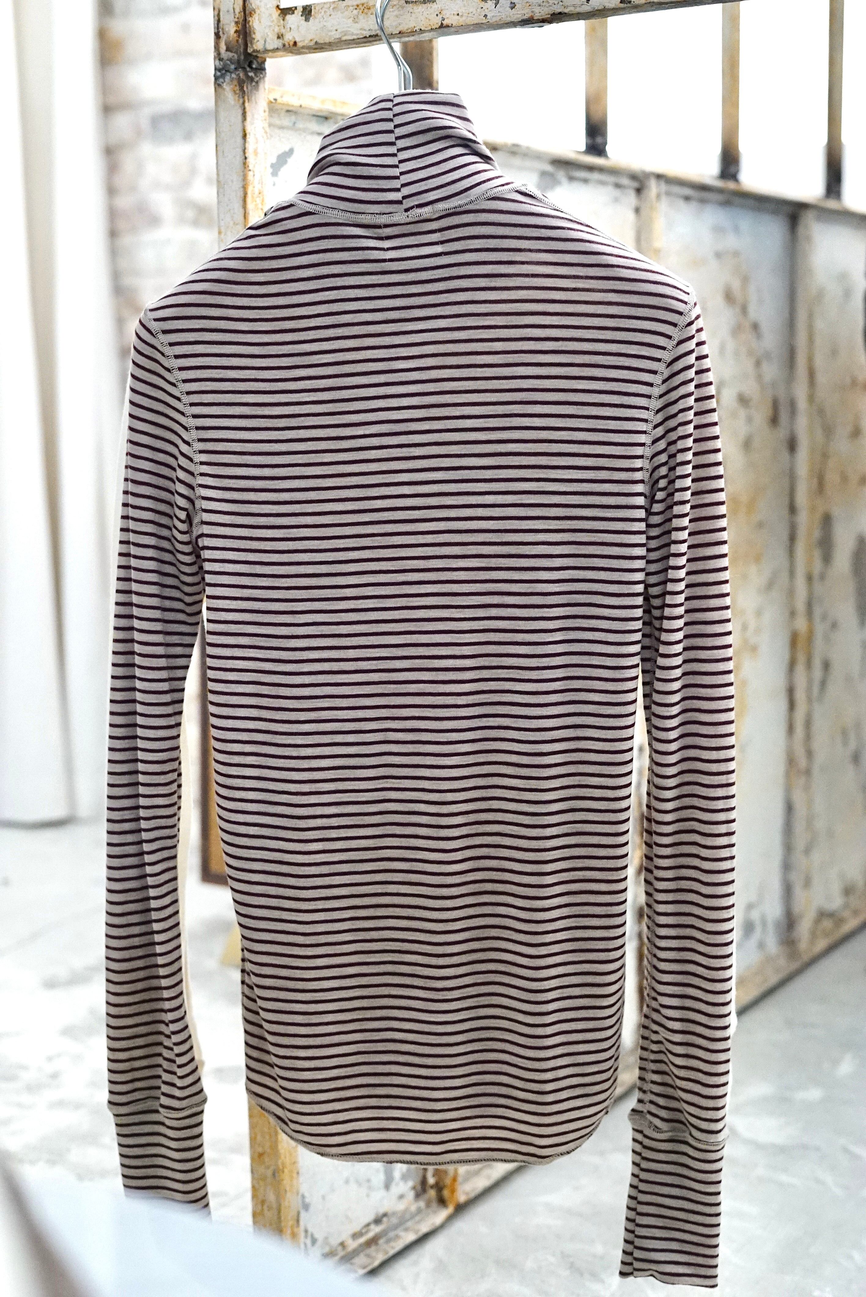 JONNLYNX【22AW】wool rib tee ボーダーロンT カットソー jonnlynx / wool rib tee (white, enji×beige) | JUQUI Online
