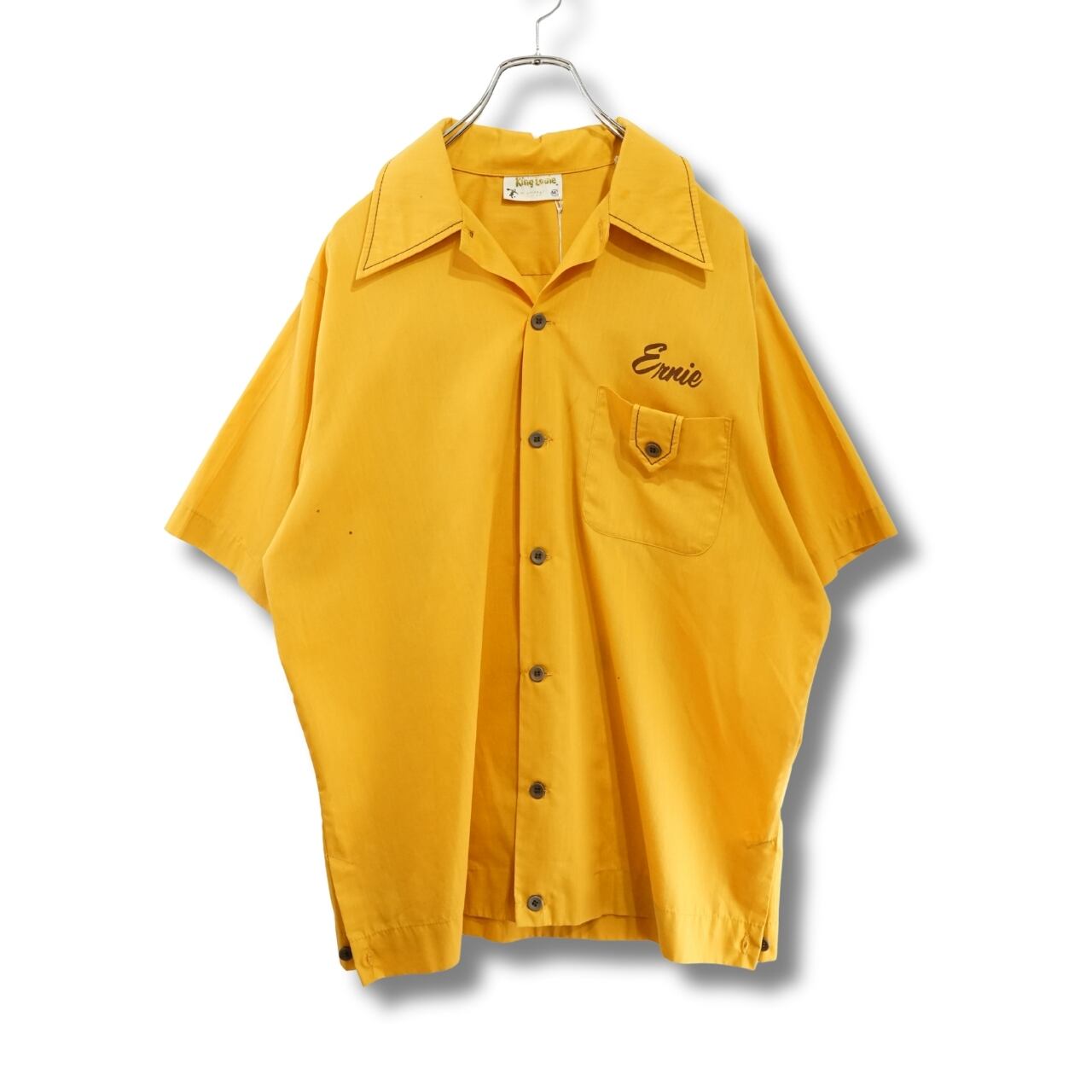King Louie ボウリングシャツ イエロー バックプリント(表記ML・実寸M相当)|NA355