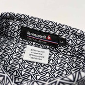 le coq sportif GOLF ルコック ゴルフ 総柄 デザイン BD 半袖 ドライ ポロシャツ サイズ LL /ホワイト×ブラック系/メンズ
