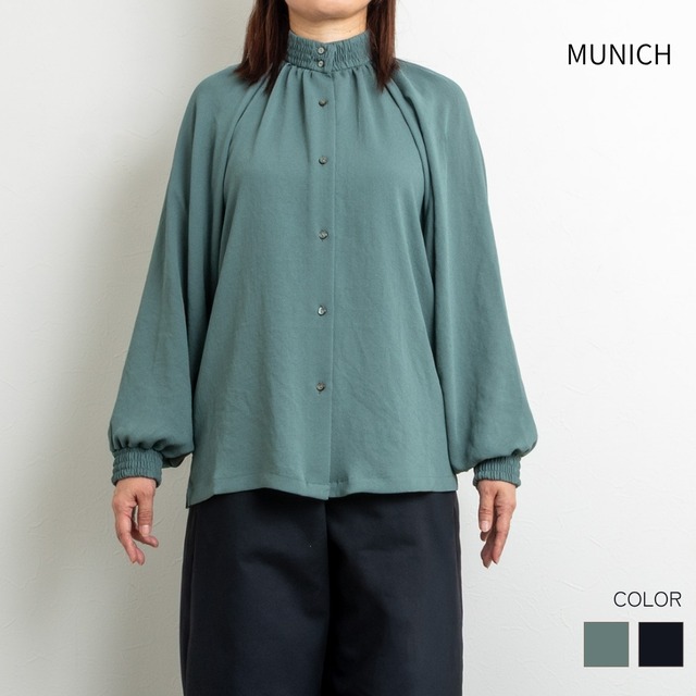 【Munich／ミューニック】シルキーピーチスキンブラウス