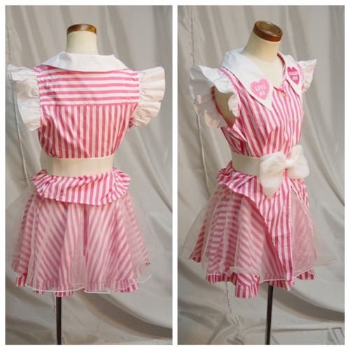 250JS ストライプピンクメイド服