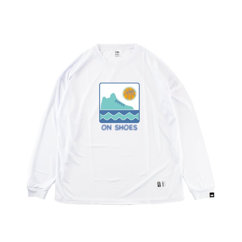 Shoes logo Long-Tshirts:ホワイト