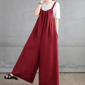 薄手ワイドパンツ風サロペット   ゆったり大きめサイズ