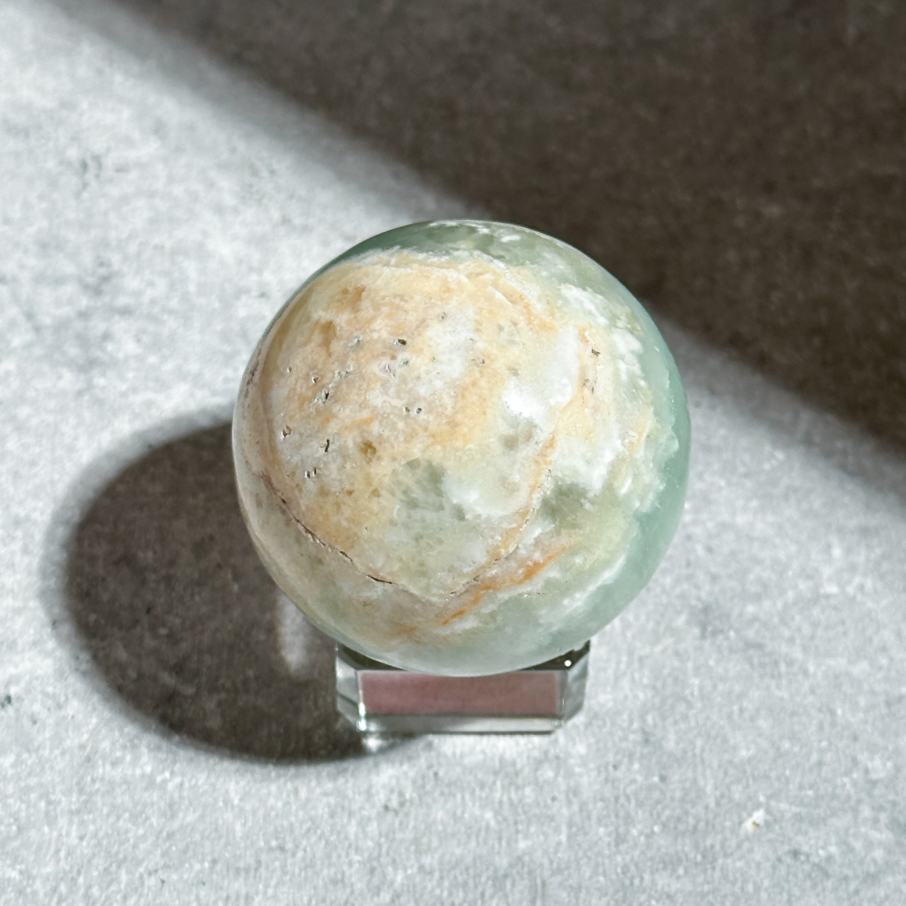 カリビアンブルーカルサイト スフィア（丸玉）01◇Caribbian Blue