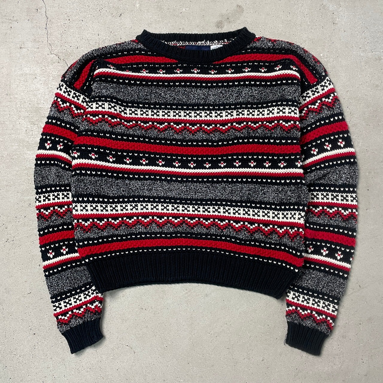 90年代 Liz Claiborne LIZ SPORT 3Dニット コットンニットセーター 