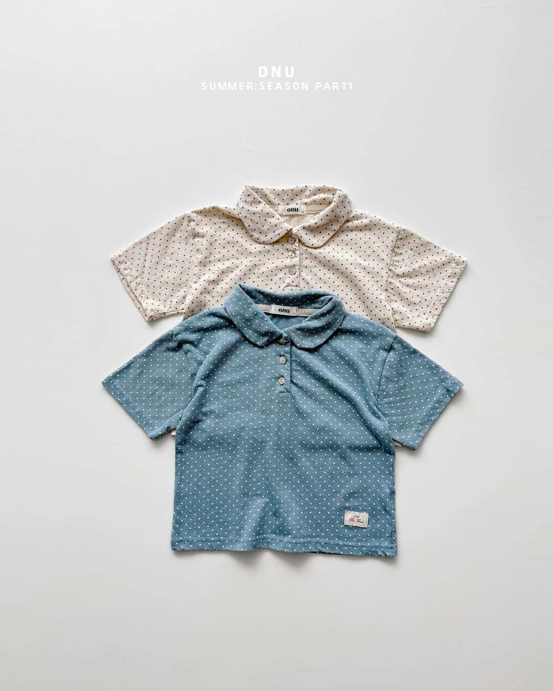 【予約】onu Dot collared short sleeve T