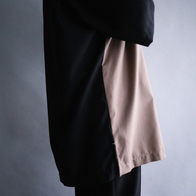 3-tone switching design loose h/s shirt