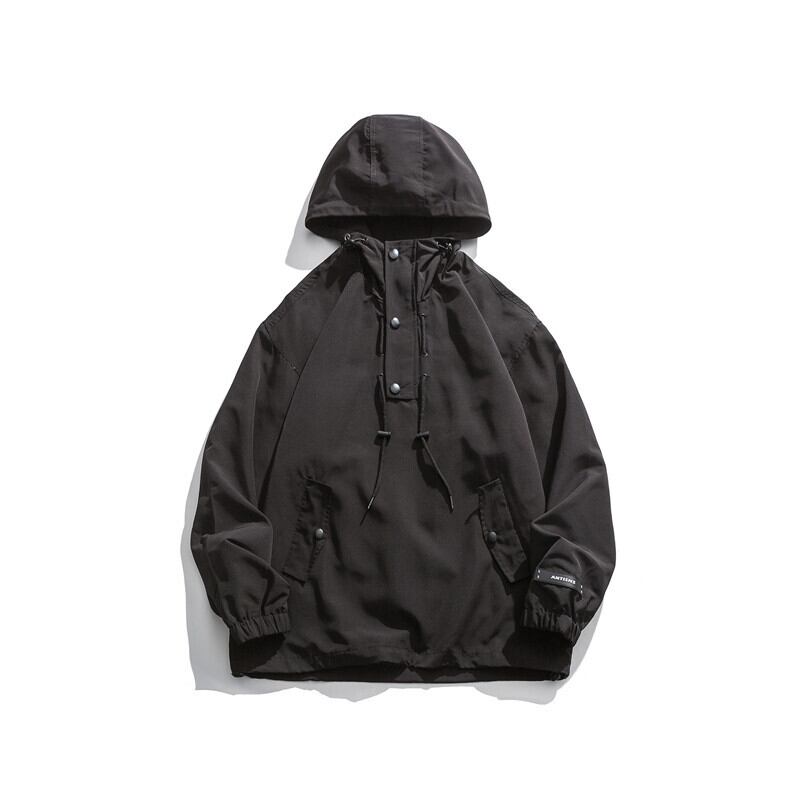 【新作】【送料無料】 Yidao Vintage Spring Men's Loose Hooded Jacket ese Tide Personality Print Retro WorkwearJacket-アリババ レトロ スプリング 春物 ビンテージ hip6-161199820215732
