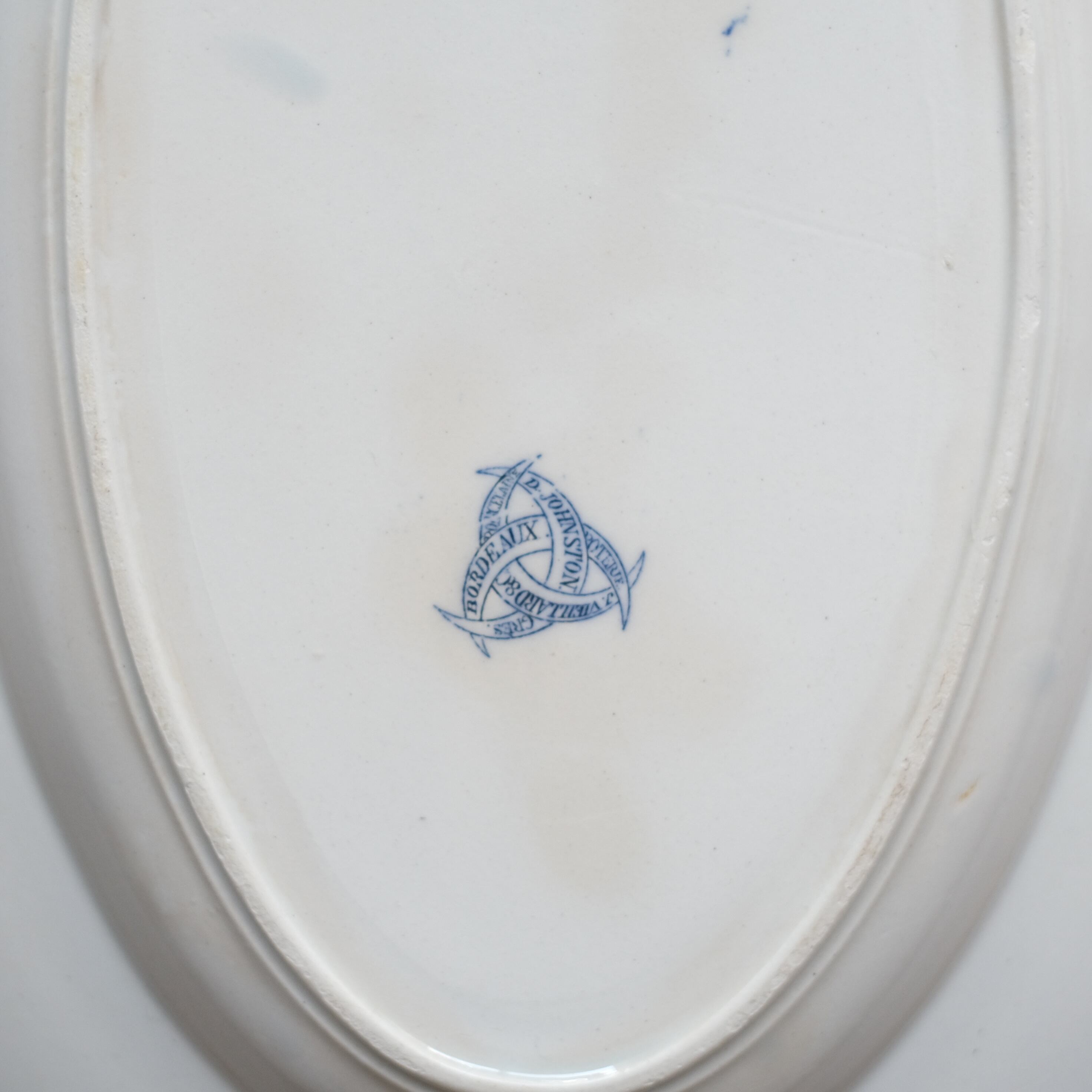 Bordeaux Johnston&Vieillard / antique plate ボルドー窯 / オーバル 