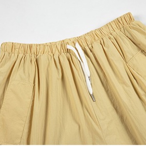 ワイドレッグ7分丈薄手ナイロンパンツ　0713