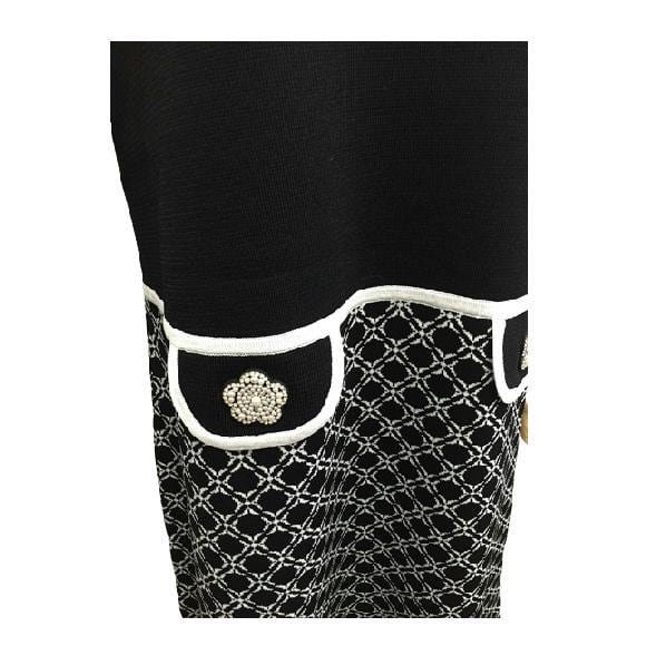 新品】スーパービューティージャガード織切替ワンピース44 スーパー