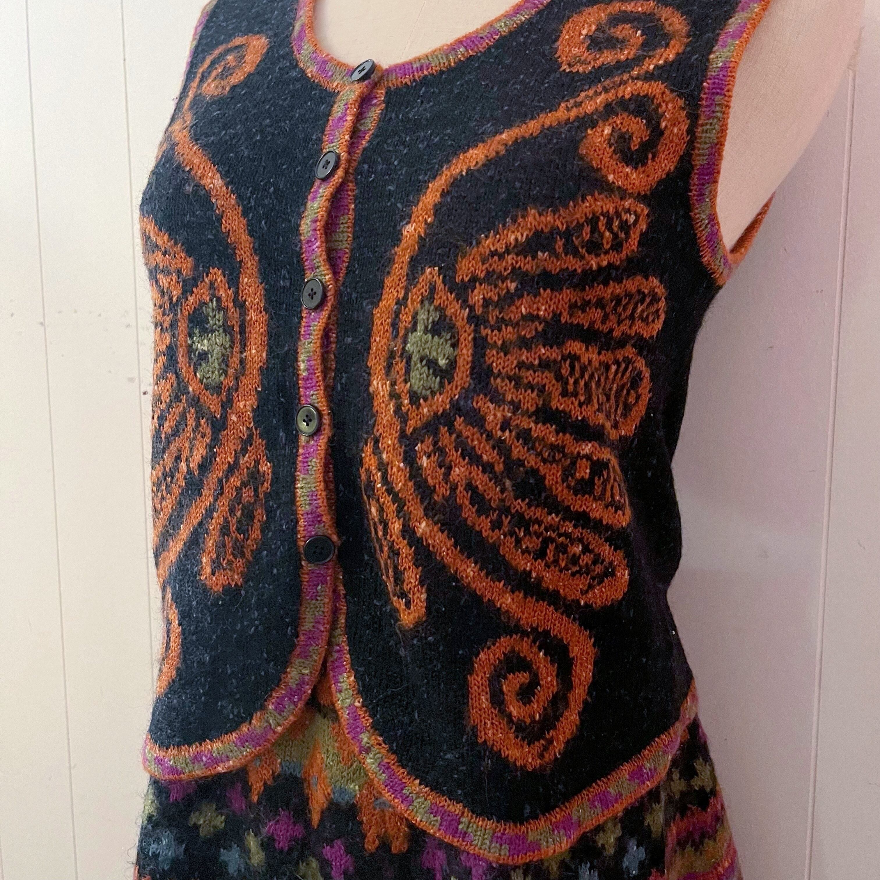 black orange butterfly knit set up