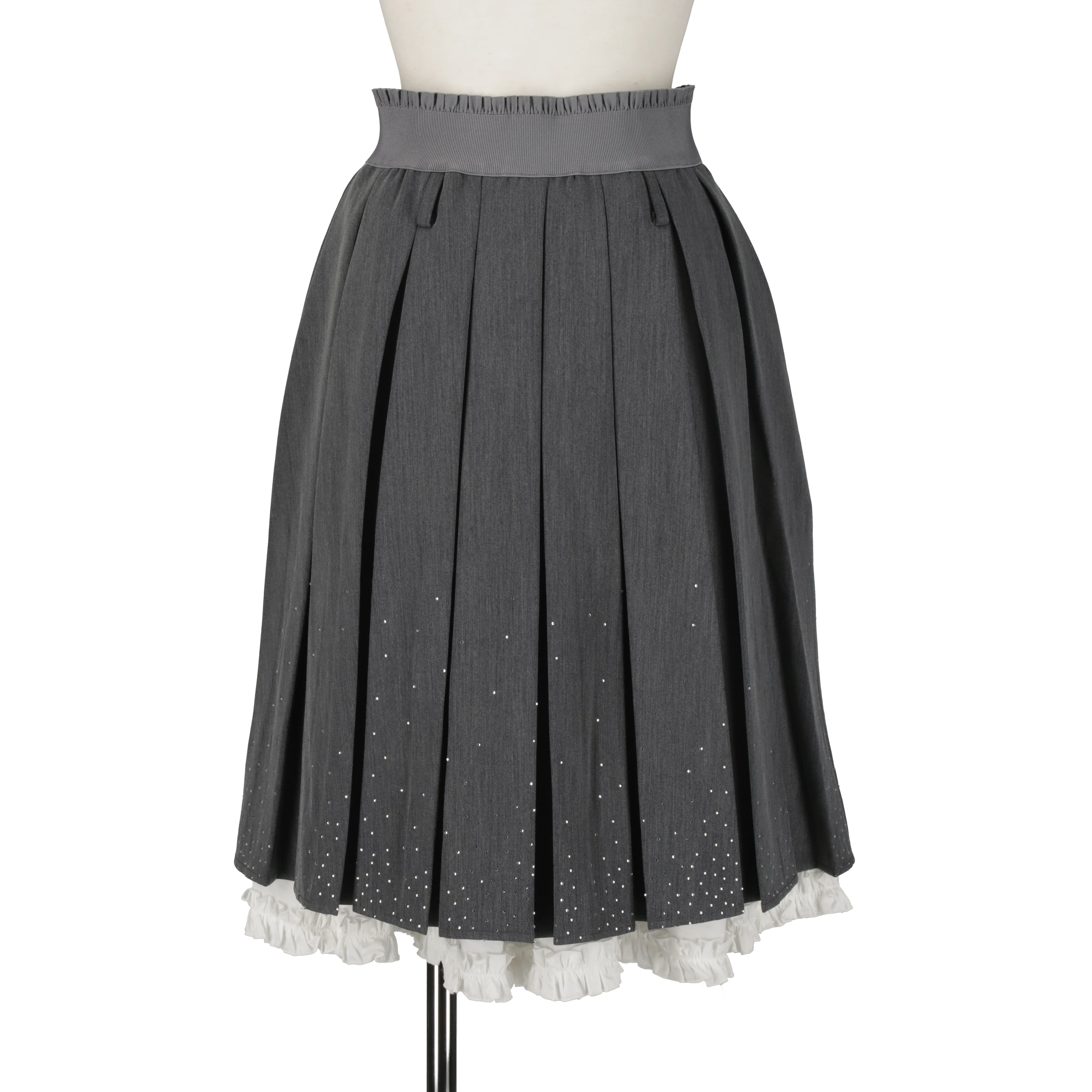 フリルラインストーンスカート GRAY