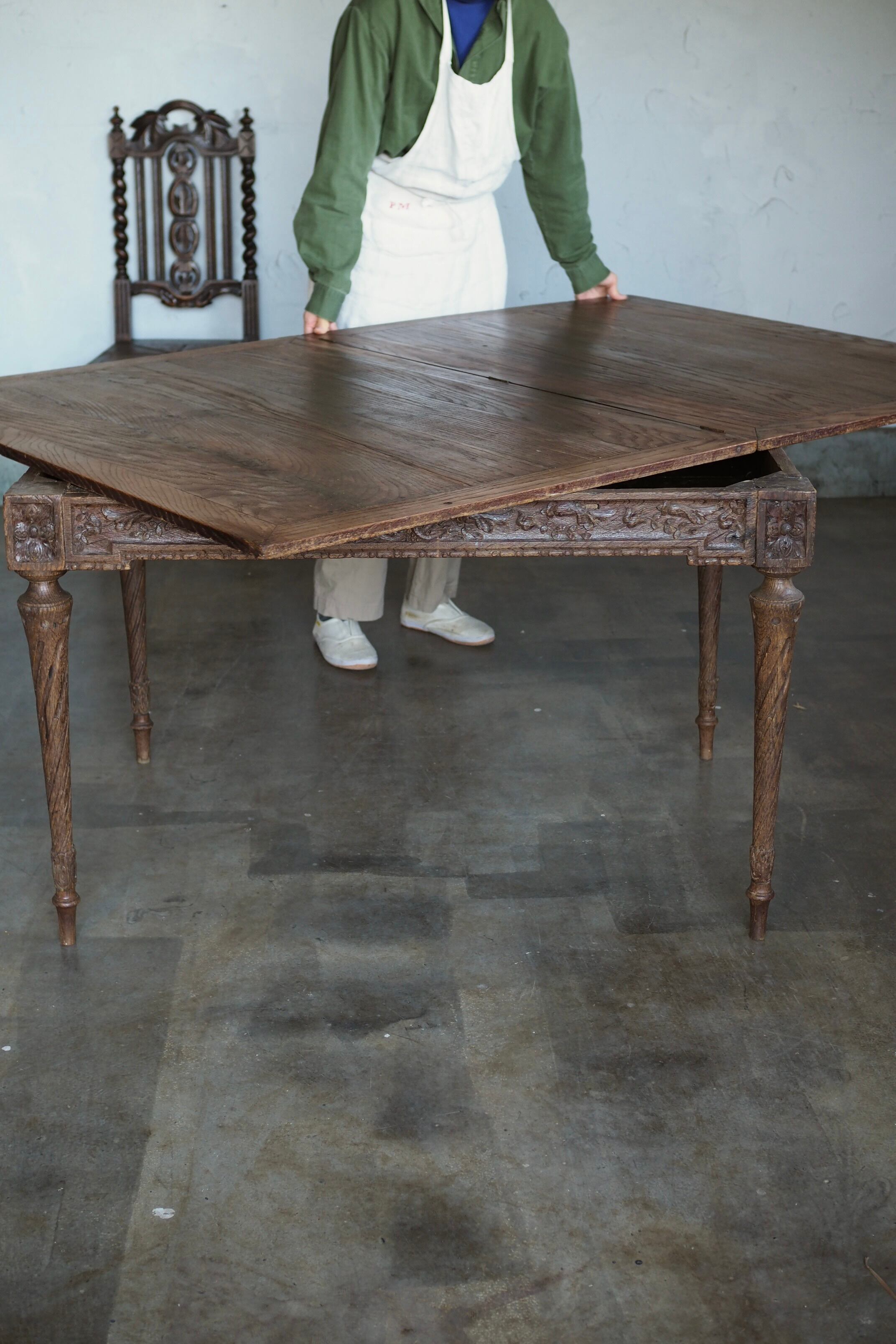 オーク 木彫テーブル-antique oak table | アンティーク.ヴィンテージ