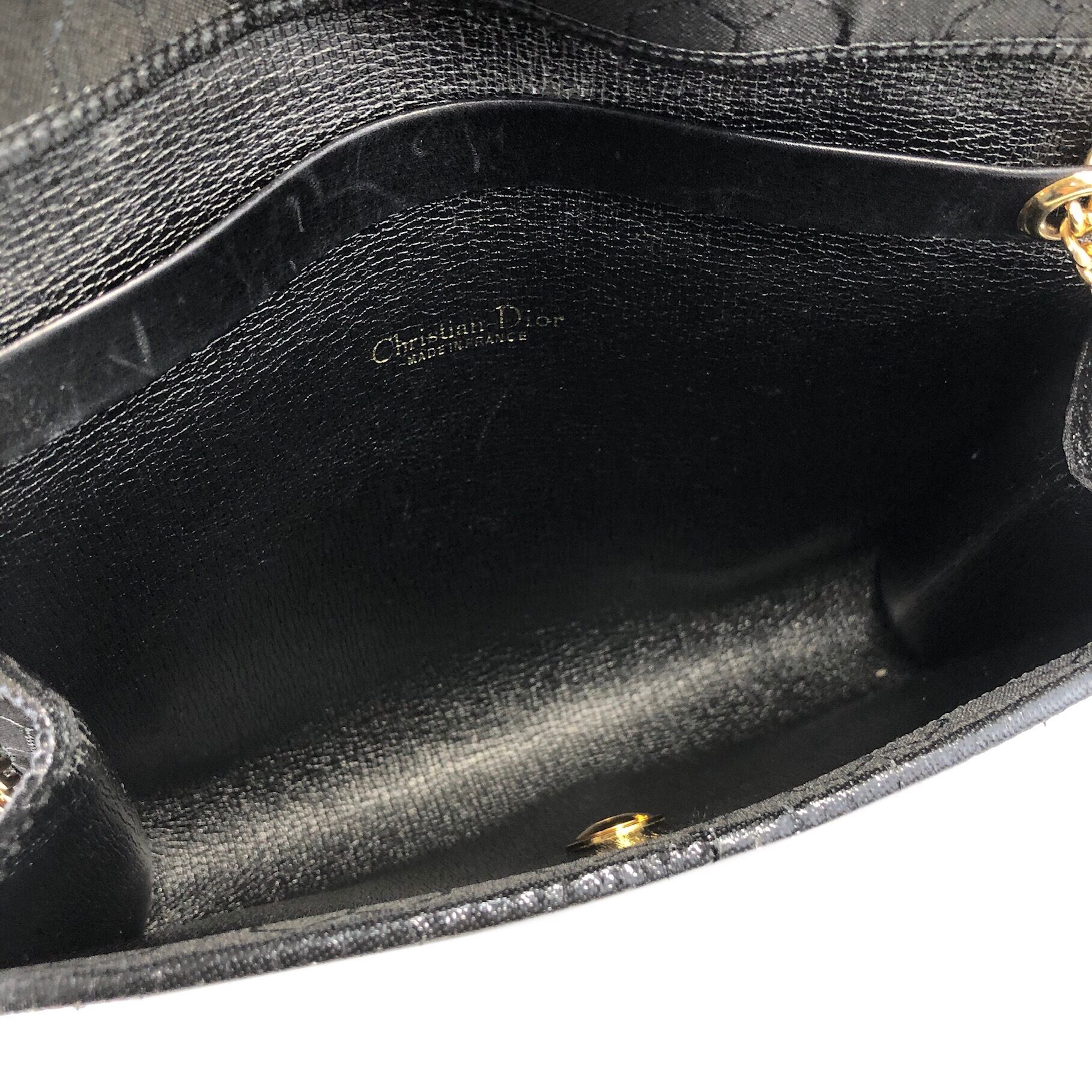 Christian Dior ハニカム チェーン ショルダーバッグ 黒 e390 Christian Dior クリスチャン ディオール ハニカム柄 チェーン