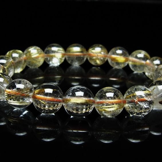 ルチルクォーツ ブレスレット 11mm タイチンルチル ブレスレット メール便可 [M便 1/10] 111-49189