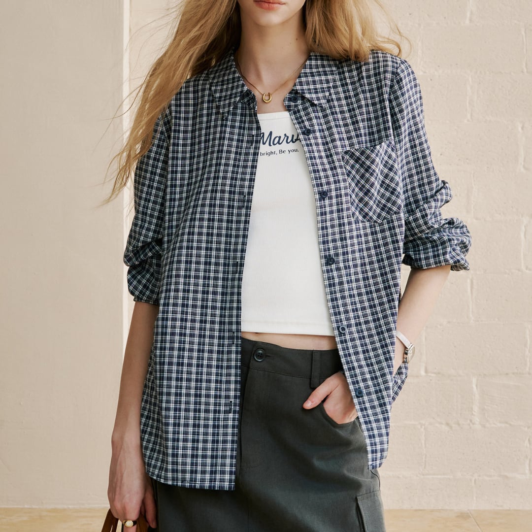checked oversized shirt