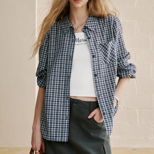 checked oversized shirt