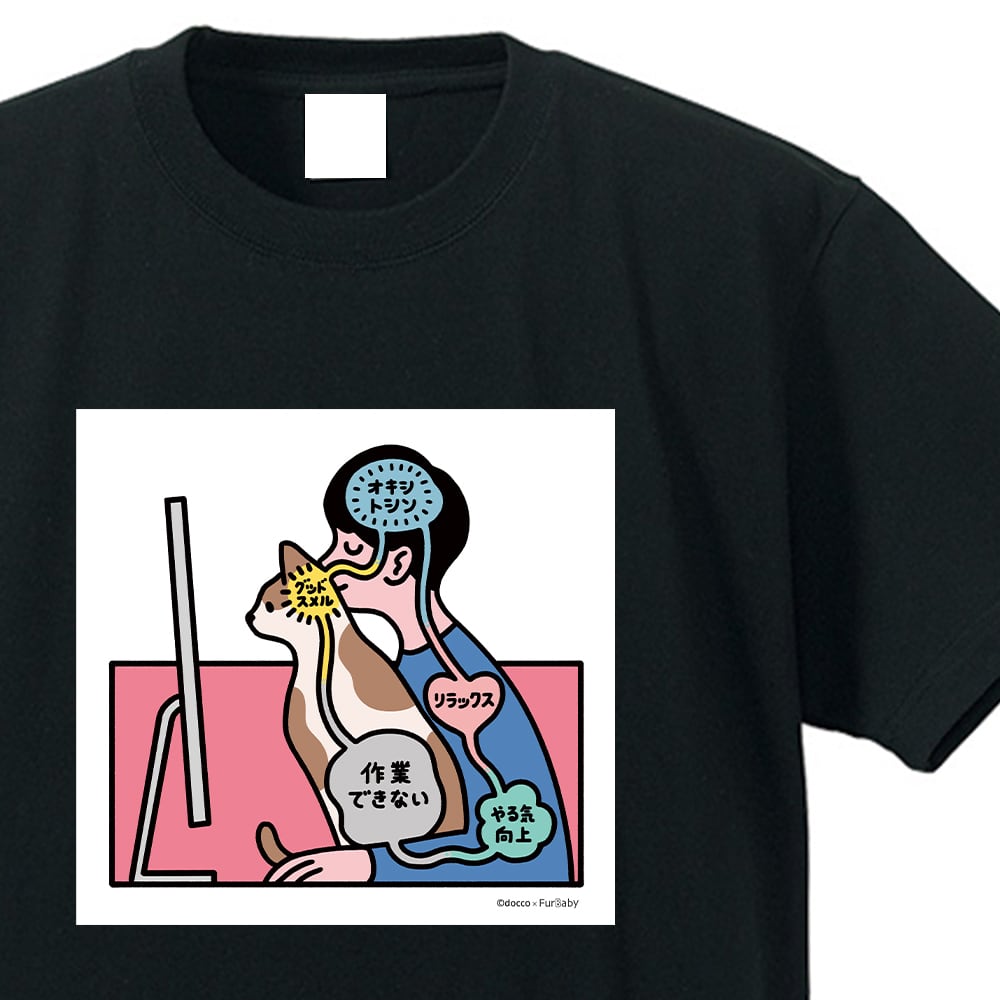 猫吸い Tシャツ（黒） | SPACE FACTORY ONLINE STORE