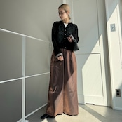 フレアスリーブシアーニットCD/ブラック