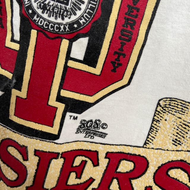 90s USA製 インディアナユニバーシティ カレッジロゴTシャツ ホワイト L