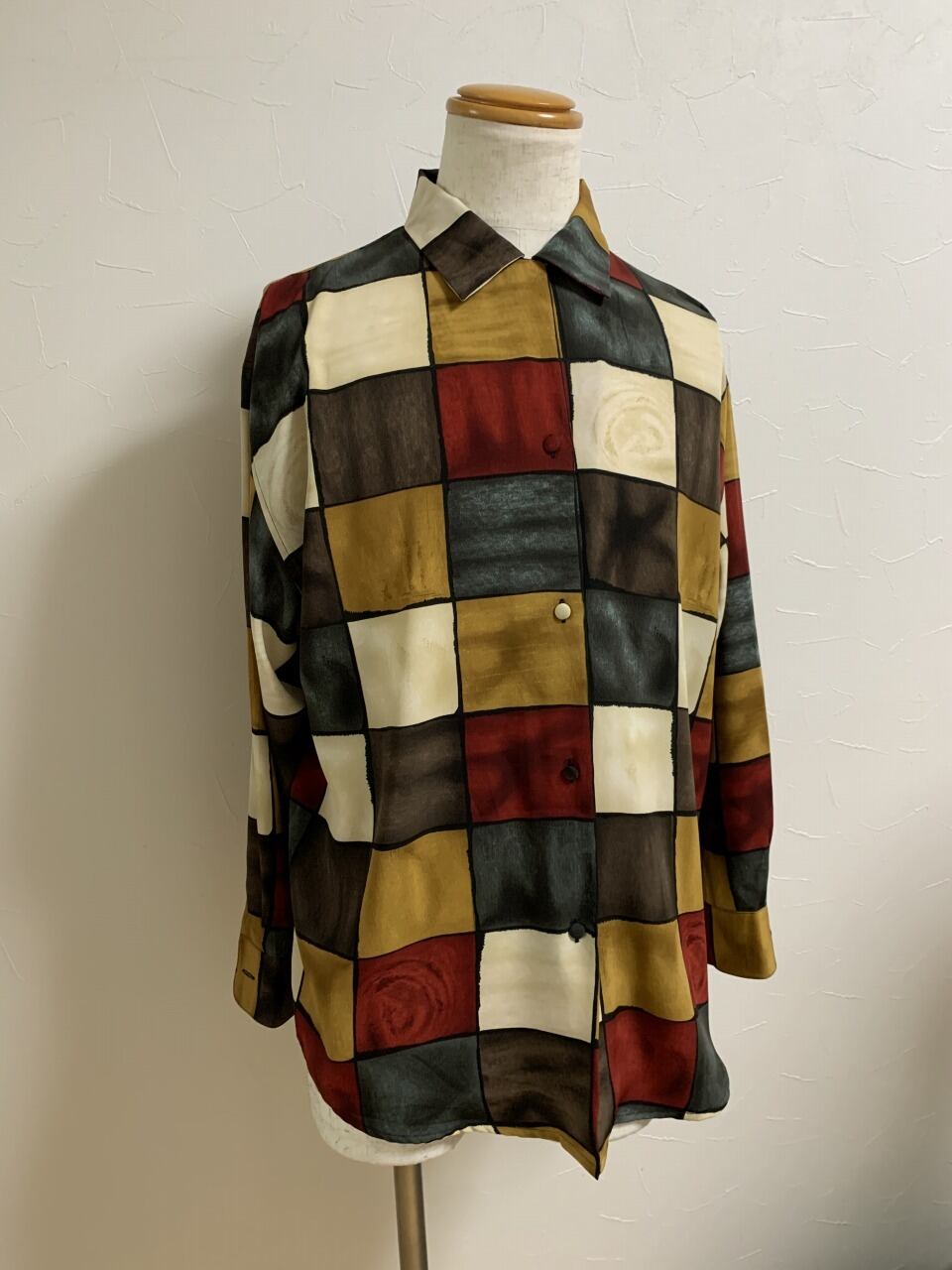 1990's Block Pattern Long Sleeve Shirt