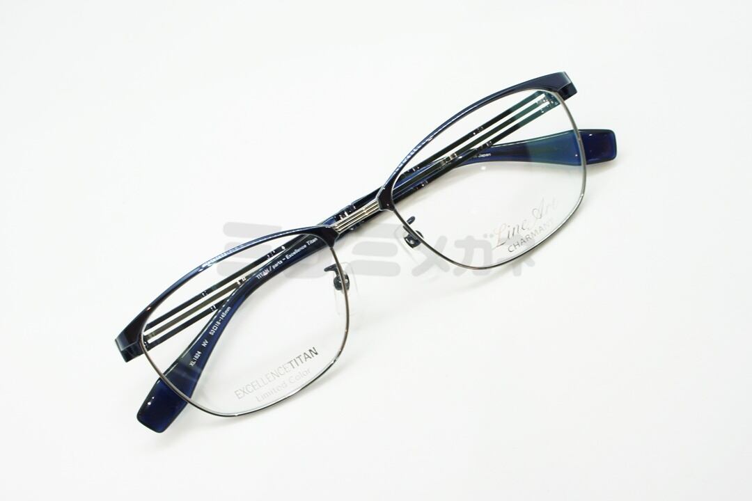 高橋克典さん着用】Line Art メガネ XL1824 NV ウエリントン スクエア